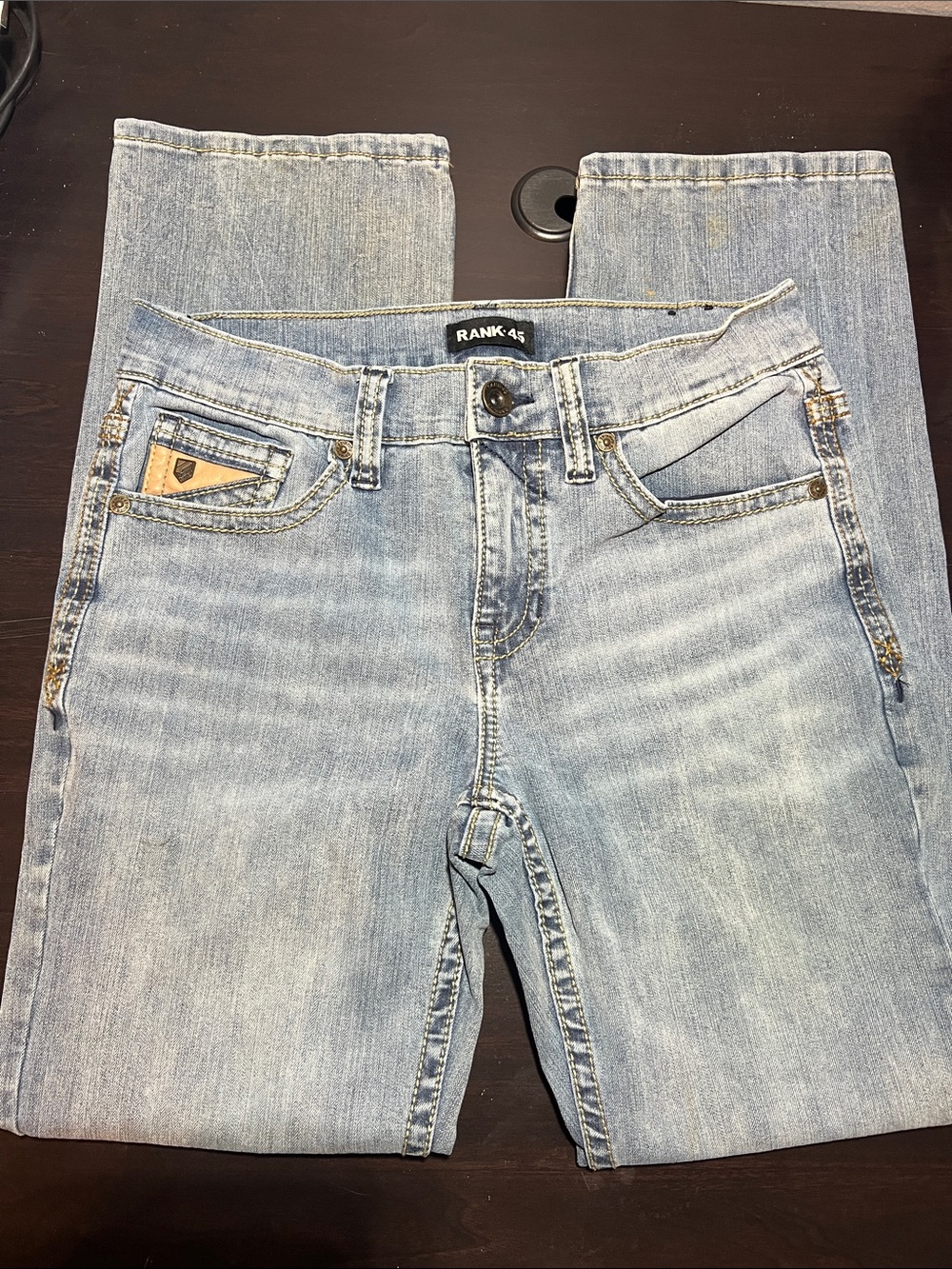 Rank 45 Light Wash Men's Slim Straight Jeans